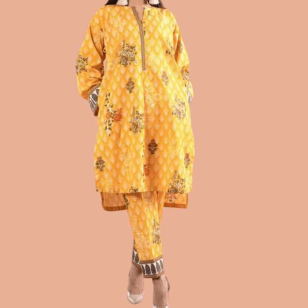 Printed Unstitched Khaddar 2 Piece
